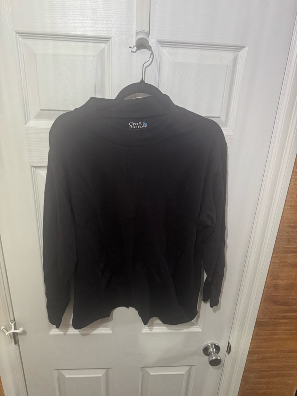 Croft & Barrow Black Mock Turtleneck Cotton Long Sleeve